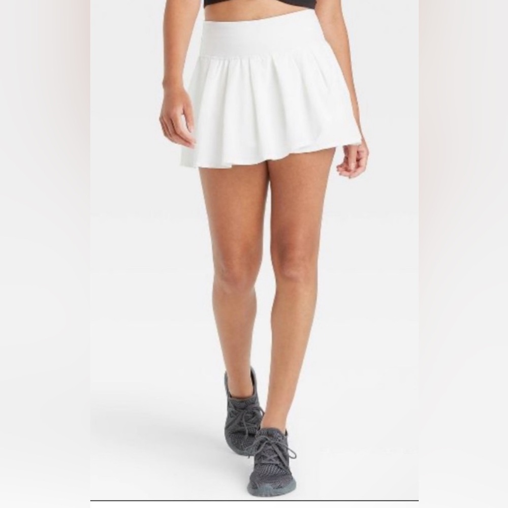 NWT JoyLab White High Rise Pleated Tennis Skirt Skort XS